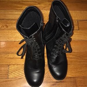 Girlie black army boots